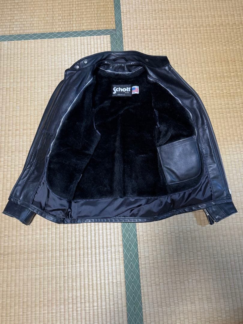 Schott 641 シングルライダース USA製 34 ボアライナー付き