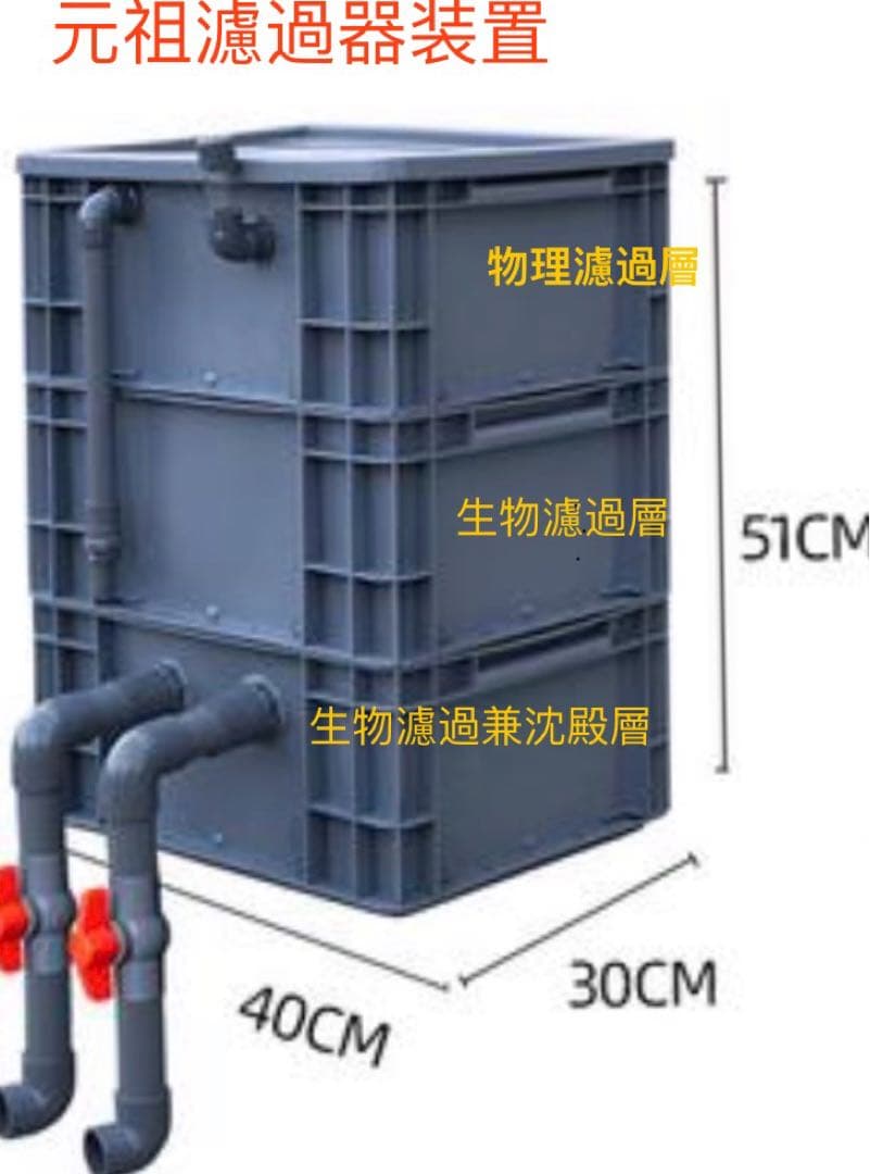 PSE認定ポンプ25w付き大型水槽用沈殿物理生物一体型濾過槽外部式濾過装置器濾過