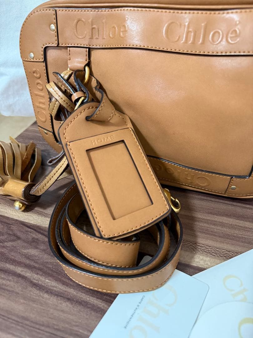 Chloé ブラウンレザーショルダーバッグ【難あり】