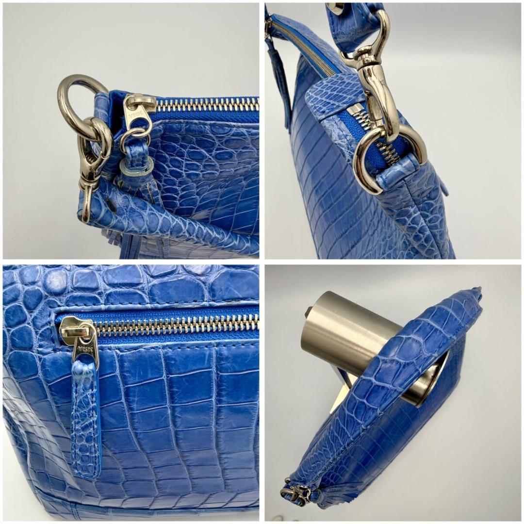 JRA認定 BAGFAN マットクロコダイル ハンドバッグ ショルダー 2WAY