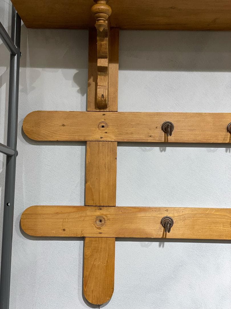 アンティーク パイン 壁掛 シェルフ ラック 棚 木製 フランス イギリス 希少