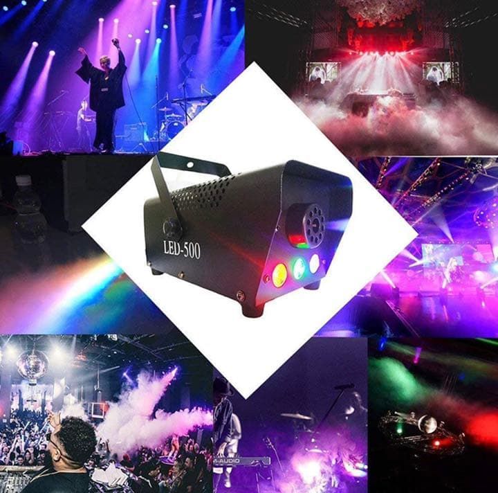 スモークマシン フォグマシン 500W 3 LED RGBモード 赤、緑、青