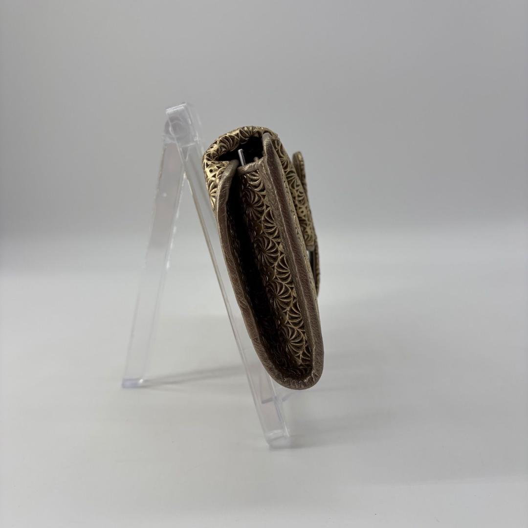 16456✨未使用✨ヒロコハヤシ 長財布 フラップ ジラソーレ ゴールド