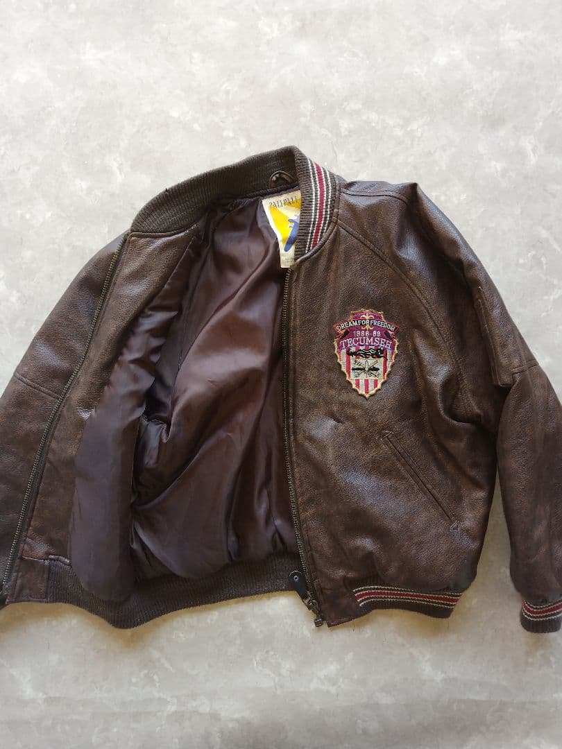 激レア 80s フライトジャケット レザージャケット フライングシャーク