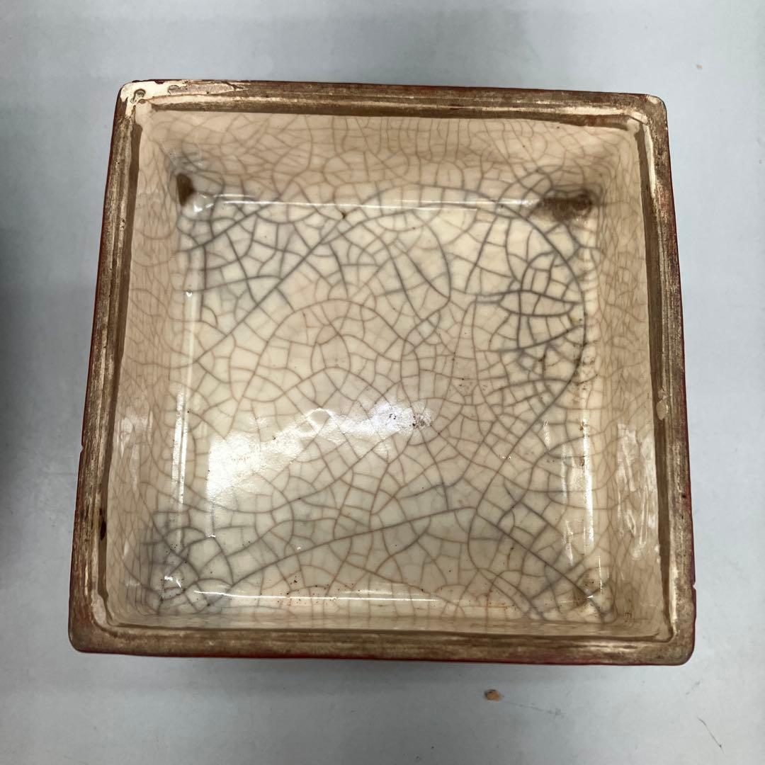 D-4 松竹梅 縁起物 三段重 朱塗り 陶器製 菓子器 重箱 小重 昭和レトロ