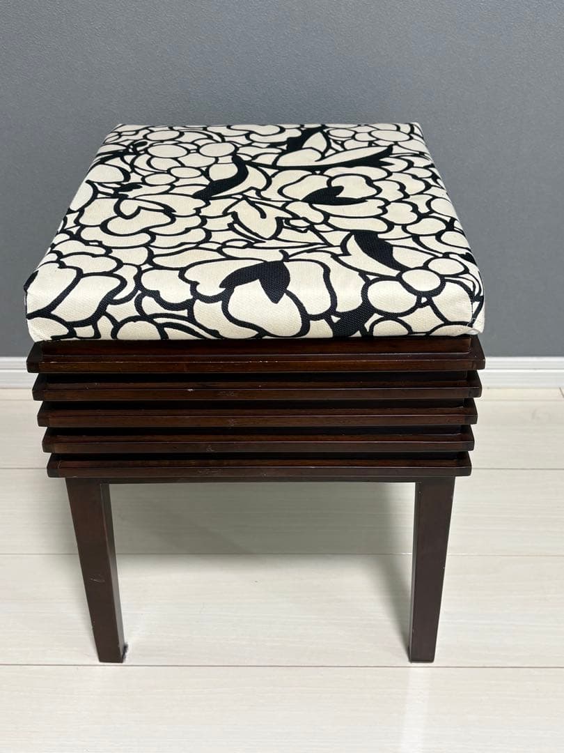 a.flat ルーバー・ドレッサースツール　椅子　オットマン（替カバー付）