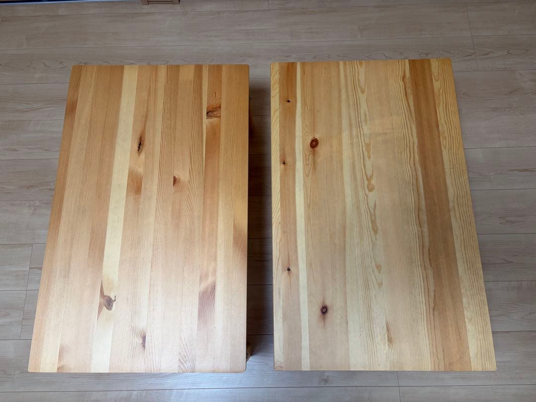 無印良品　パイン材ローテーブル・折りたたみ式×2