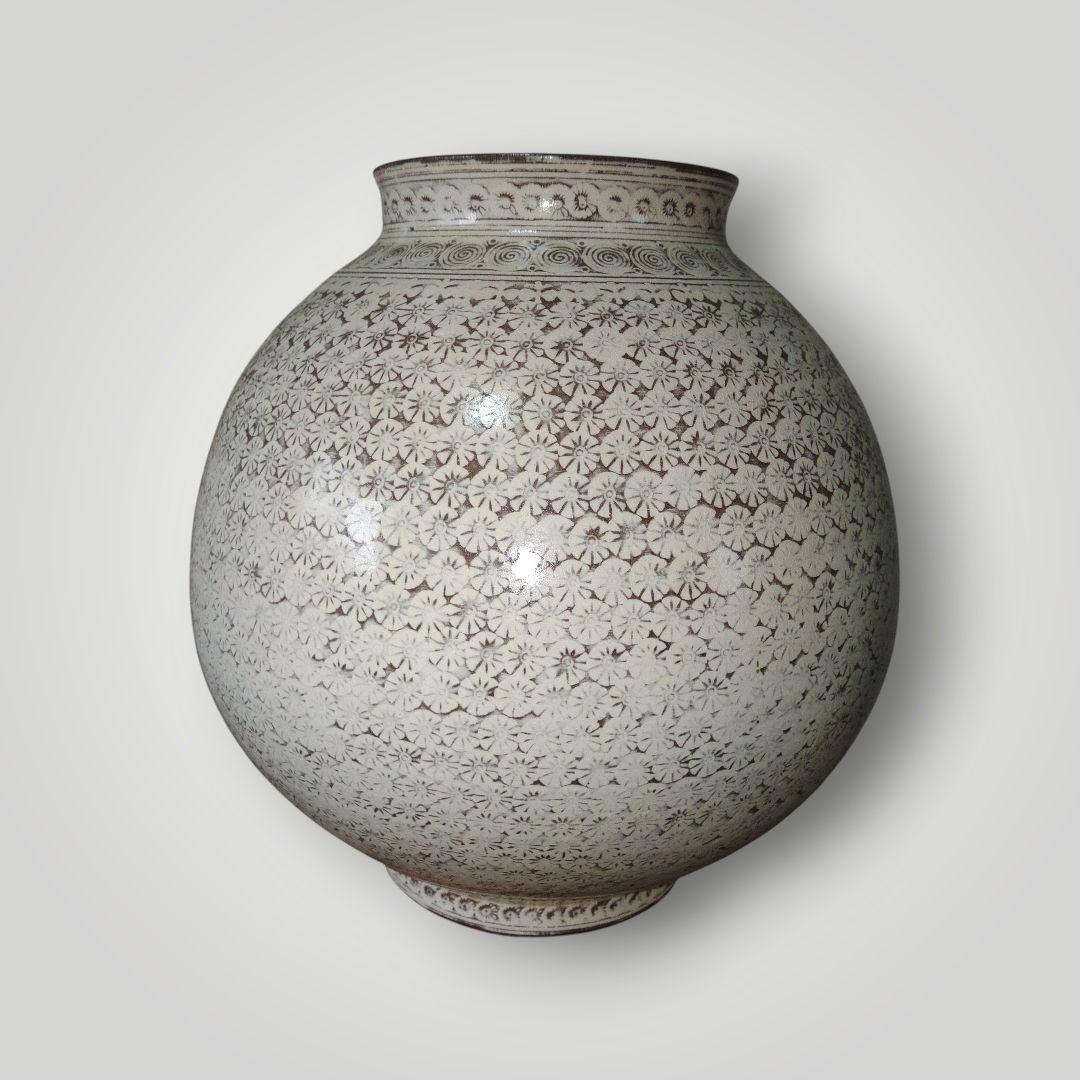 涌波蘇嶐　花三島　花瓶　壺　共箱　在銘