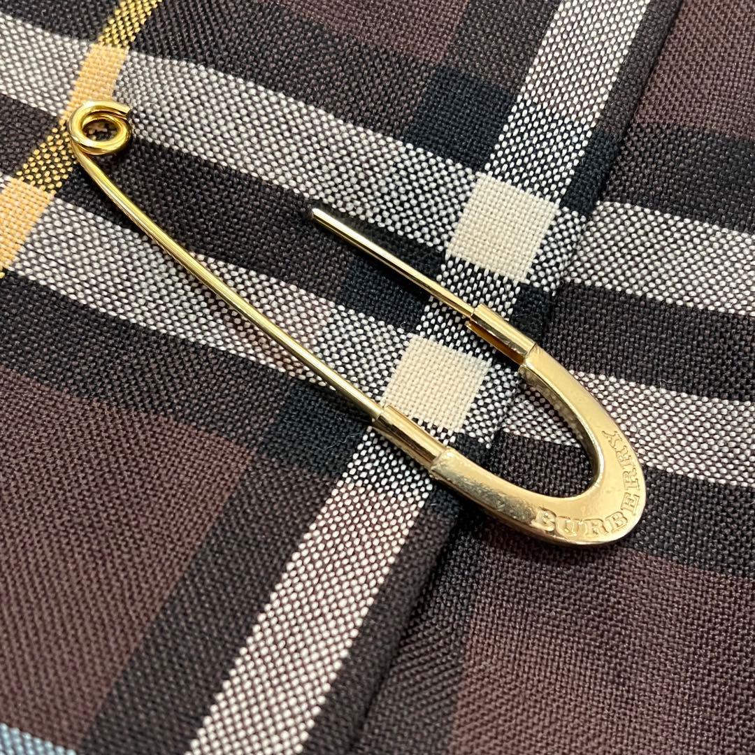 【極美品】バーバリーロンドン 38 ノヴァチェック 巻きスカート クリップ