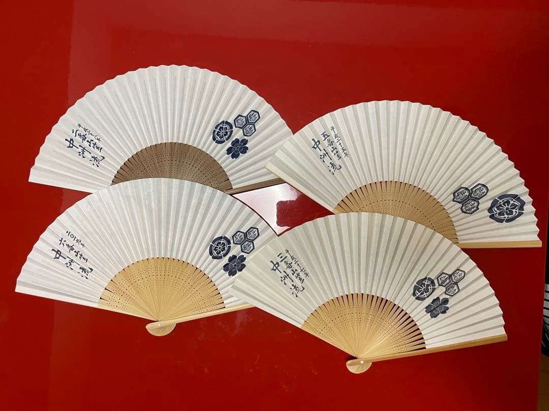 博多祇園山笠　中洲流　扇子4本セット　平成25,27,28 令和元年