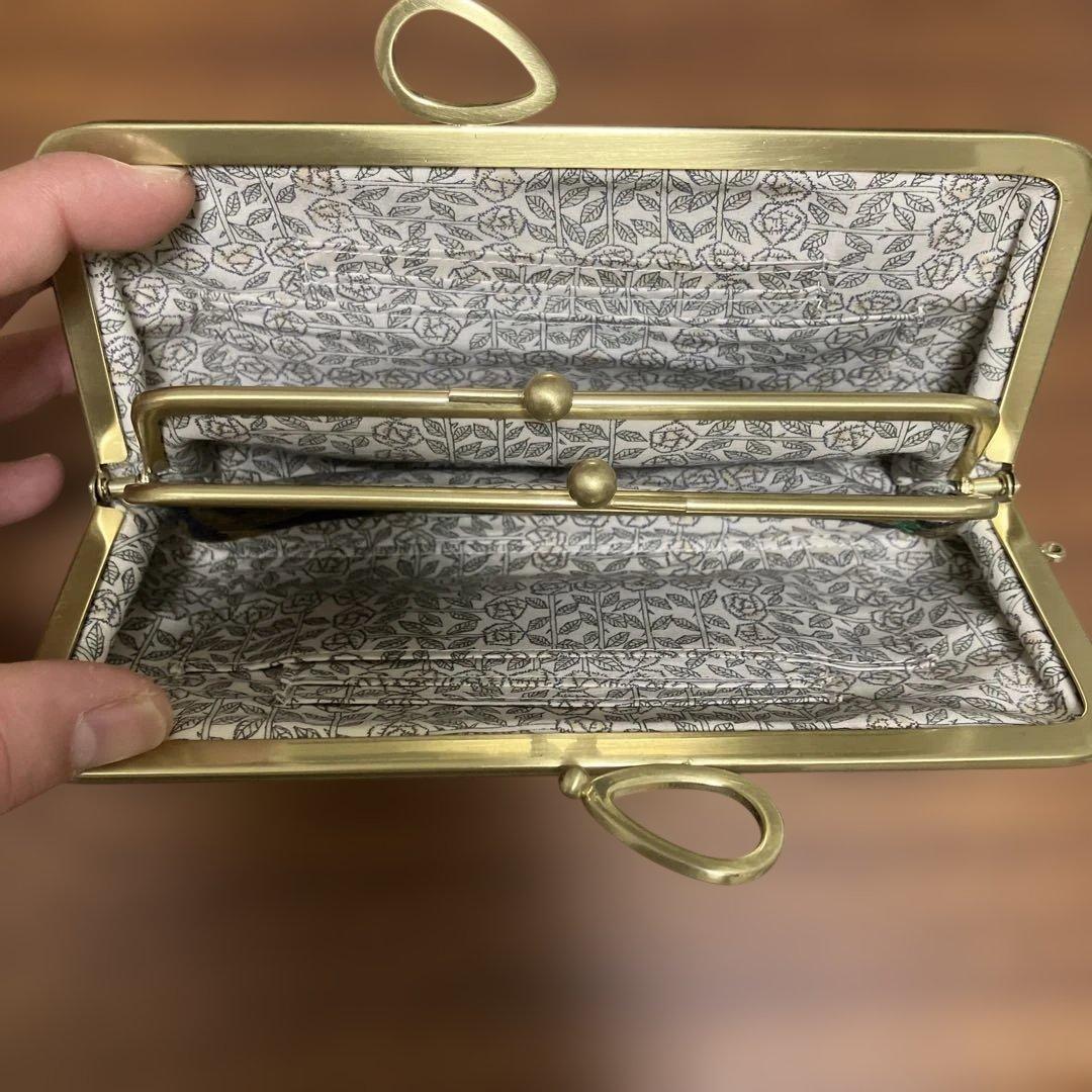 ミナペルホネン　ハンドメイド　 がま口長財布