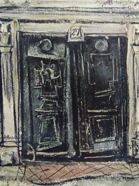 佐伯祐三、扉、希少画集画、新品高級額装付