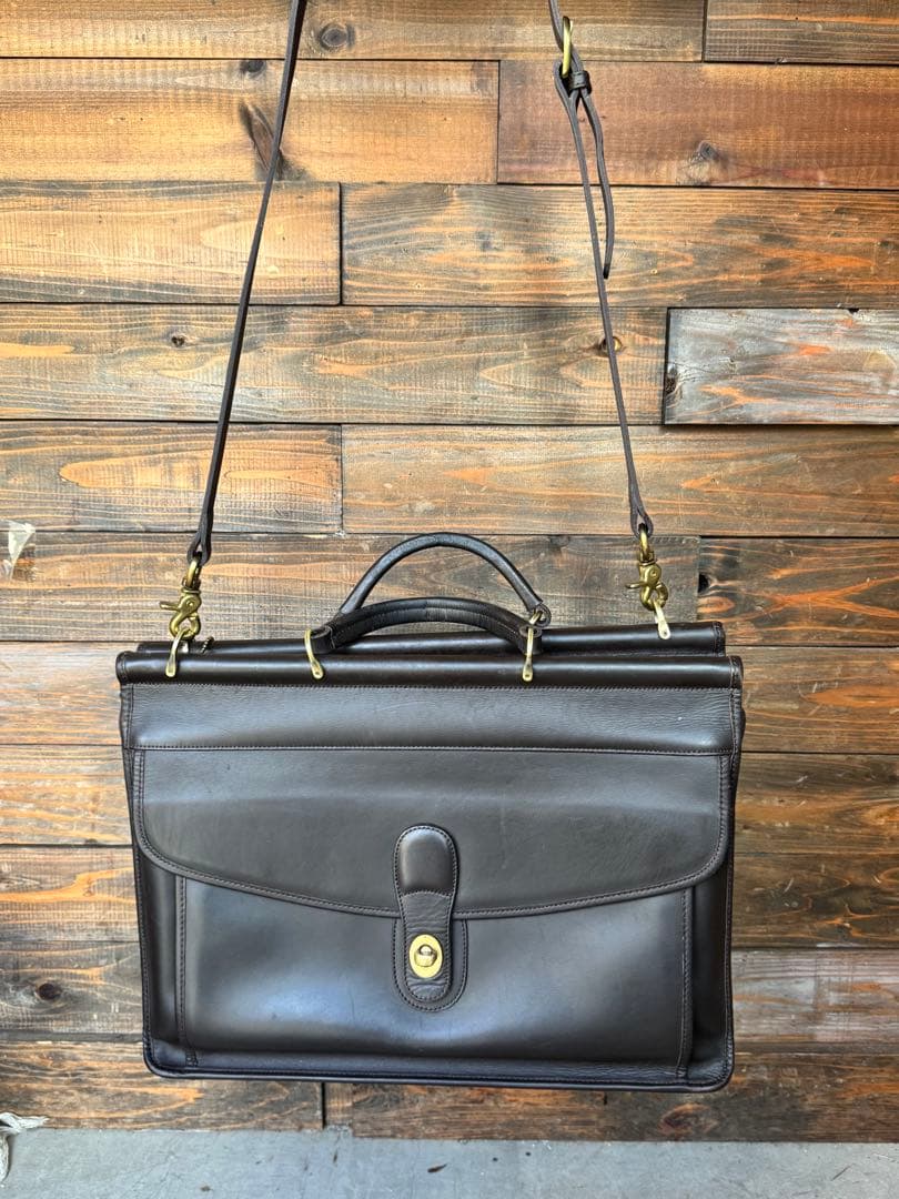 【美品　ストラップ付き】OLD COACH BUSINESS BAG