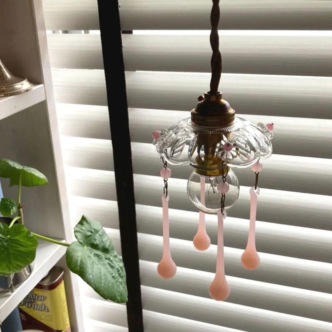 ミニシャンデリア　1920年　（オパールセント）フランス　アンティーク　シェード