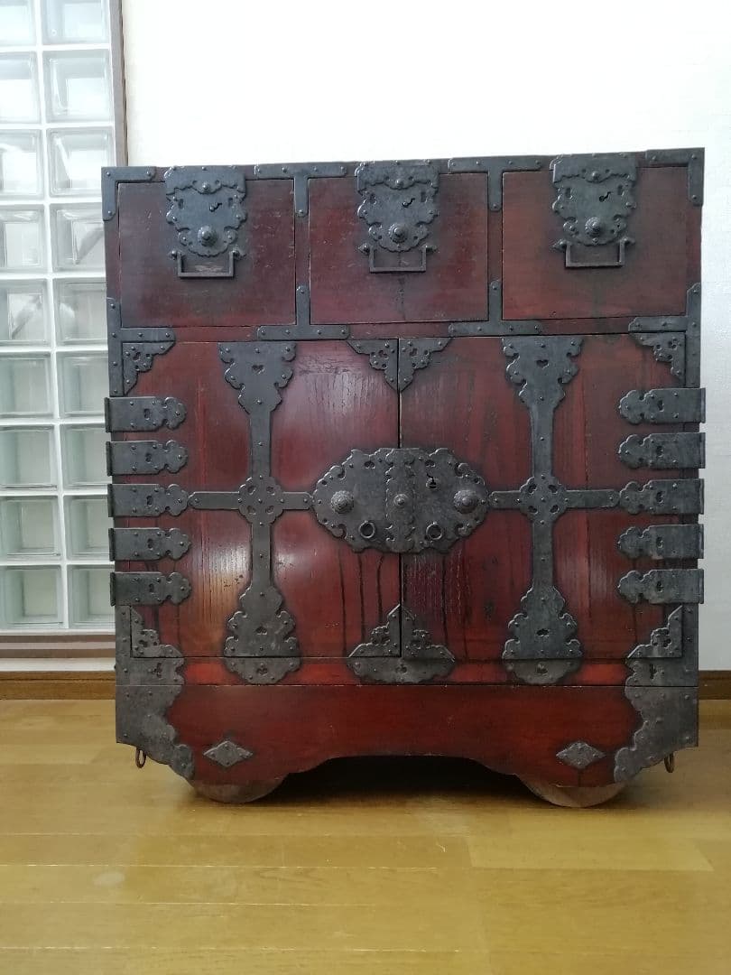 時代物　車箪笥　アンティーク　古家具　漆　古美術