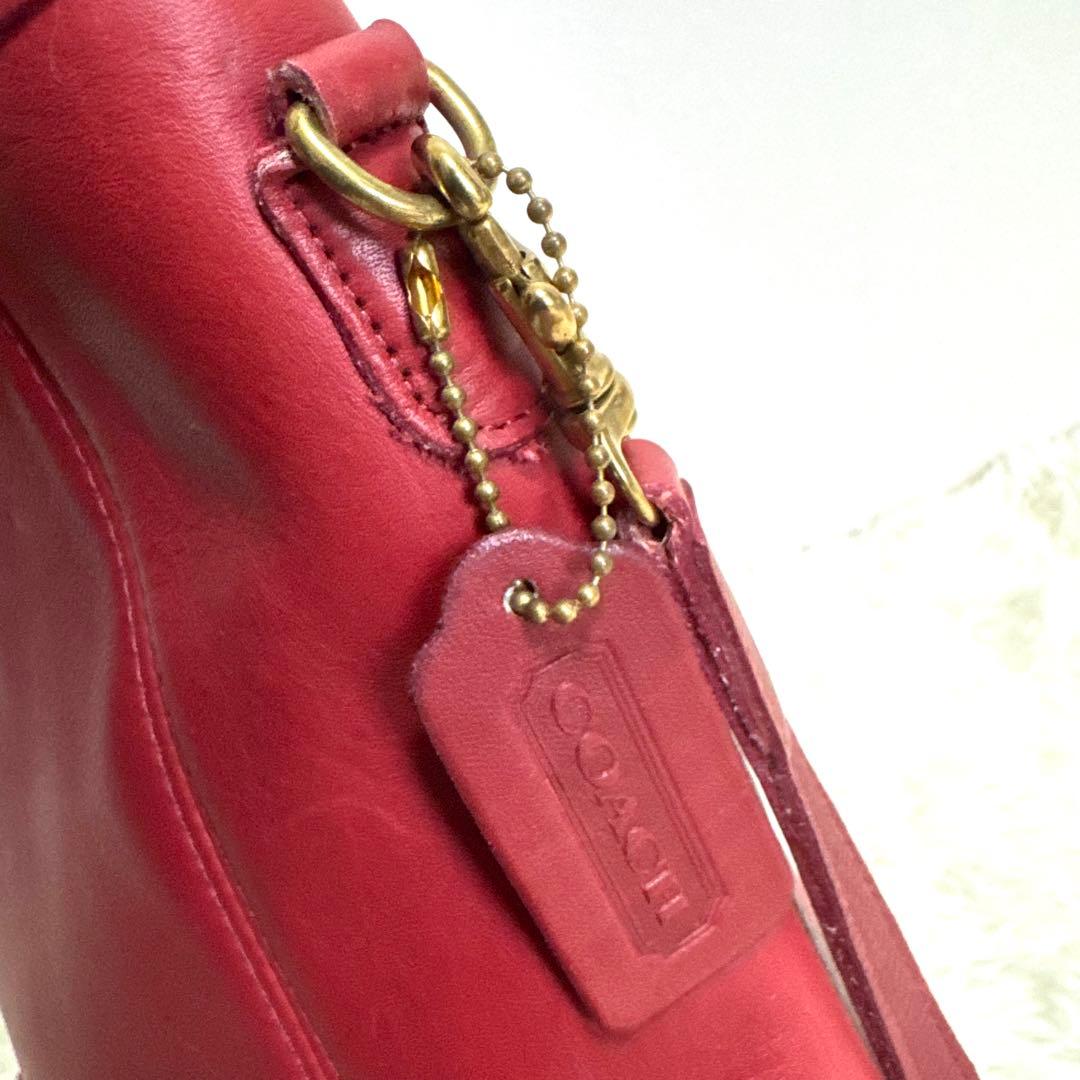 【美品】オールドコーチ 9993 2way ショルダーバッグ ハンド レザー 赤