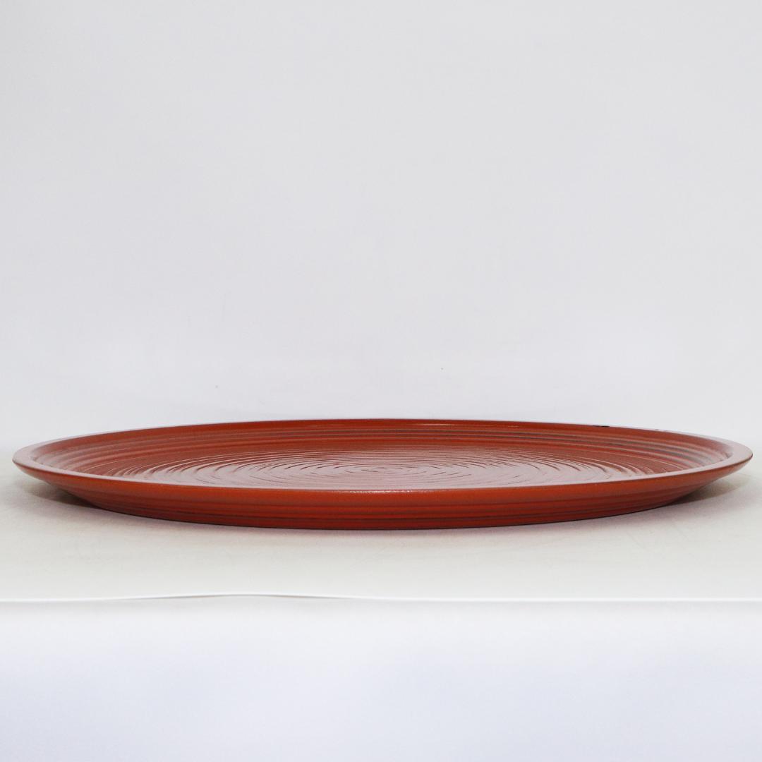 平安象彦 根来塗 特大丸盆 径45㎝ 共布 栞