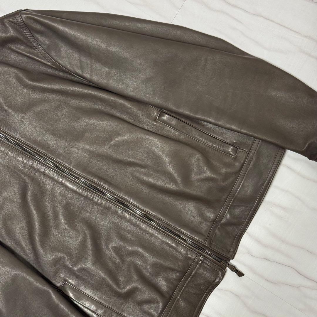 美品✨Lサイズ エンメティ JURI ラムレザー シングルライダース ジャケット