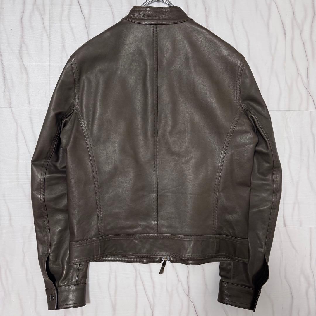 美品✨Lサイズ エンメティ JURI ラムレザー シングルライダース ジャケット