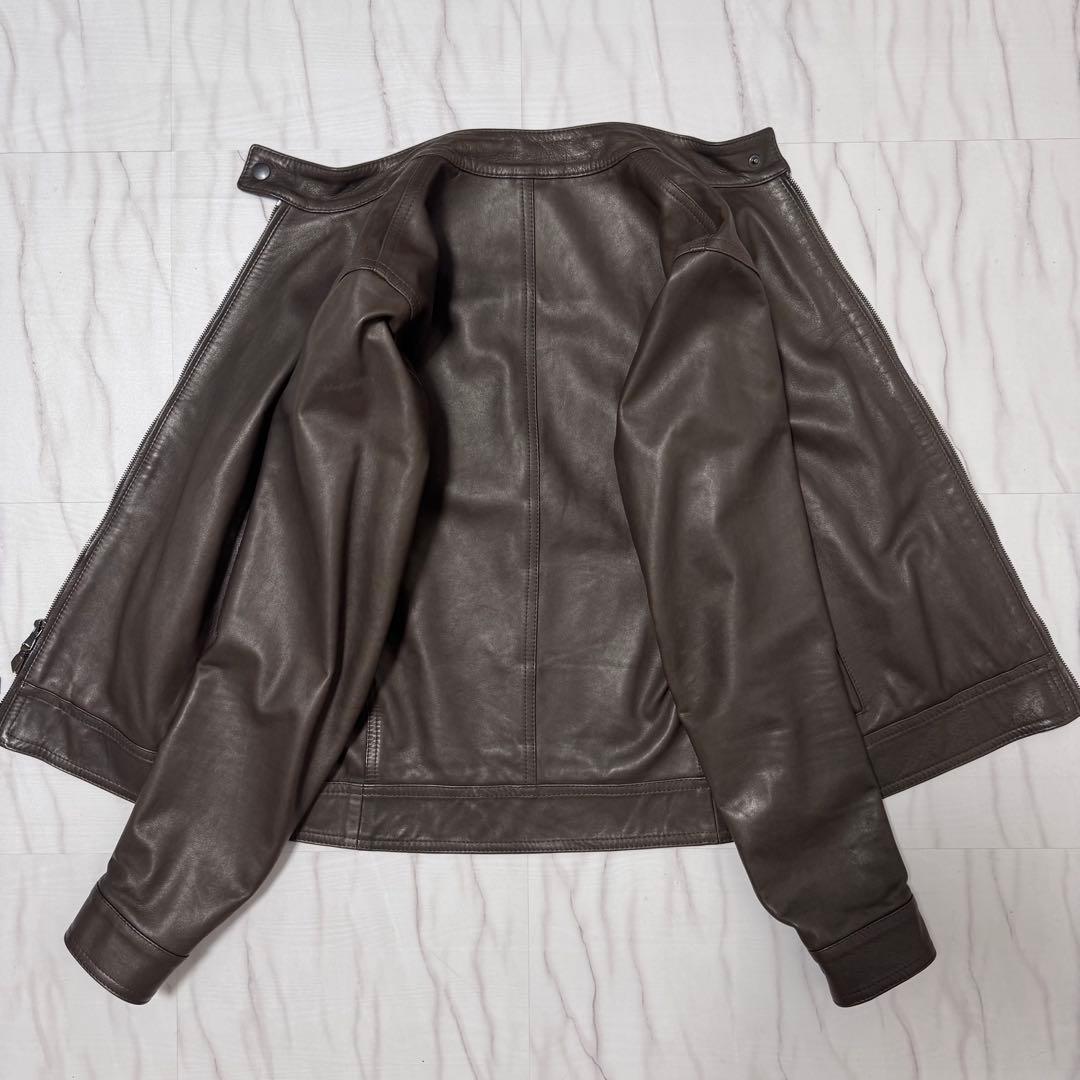 美品✨Lサイズ エンメティ JURI ラムレザー シングルライダース ジャケット