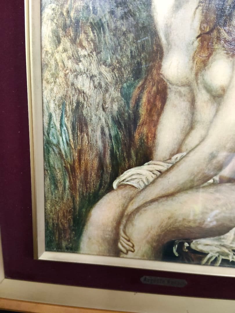 【希少】ルノワール 若い浴女 立体複製画 豪華額装 55cm アンティーク 美術
