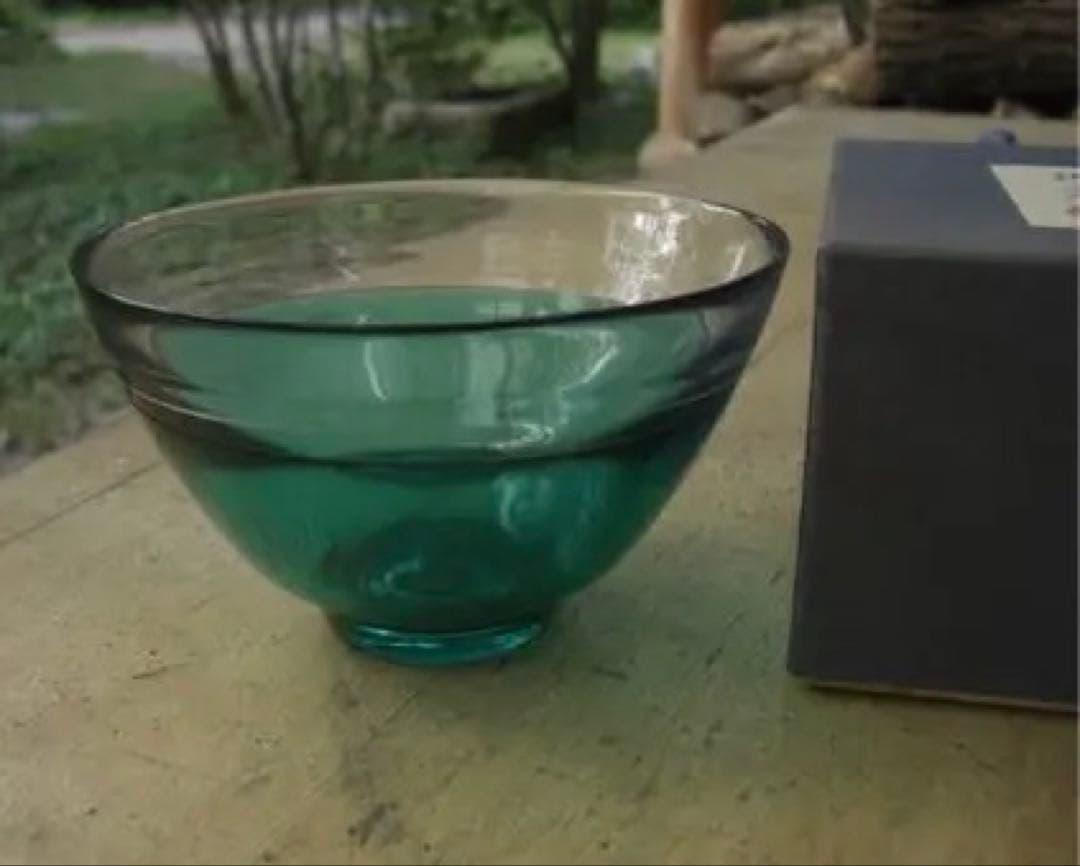 河上恭一郎　「夏草」　冷茶碗　ガラス器