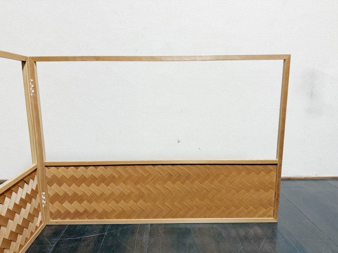 茶道具 杉縁 杉格子網代 風炉先屏風 裏銀砂子 両面使い 上透かし