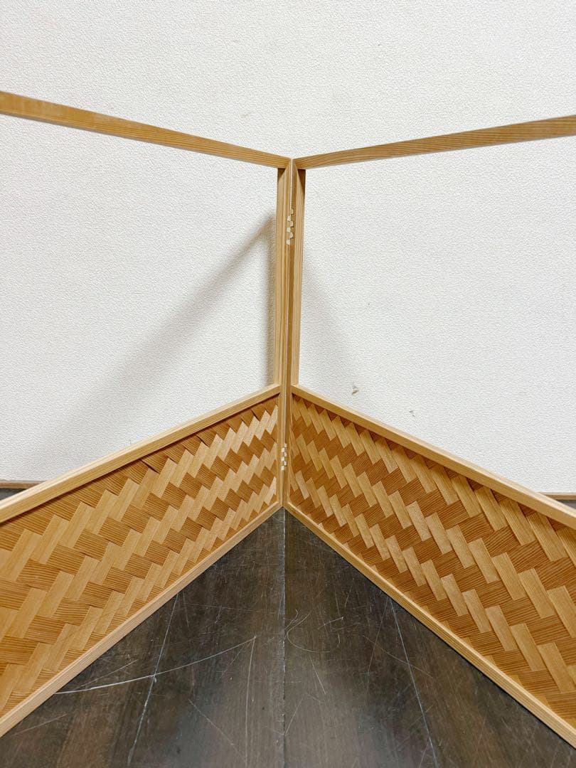 茶道具 杉縁 杉格子網代 風炉先屏風 裏銀砂子 両面使い 上透かし