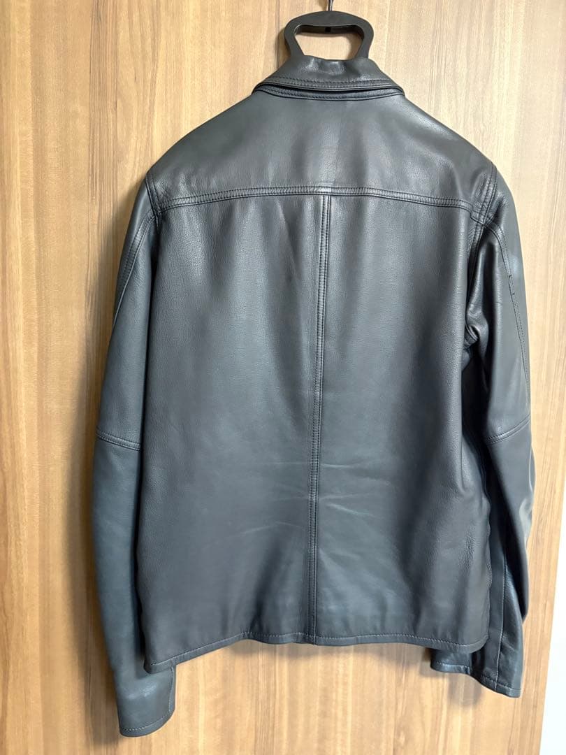 シップス　ジェットブルー　レザーブルゾン