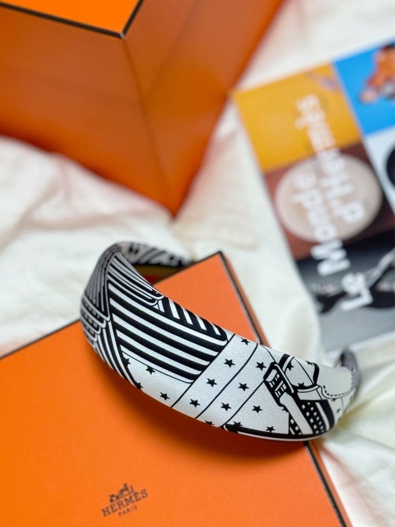 人気　エルメス　カチューシャ　ヘアバンド　ヘアアクセサリー　ジナ　ジグザグ