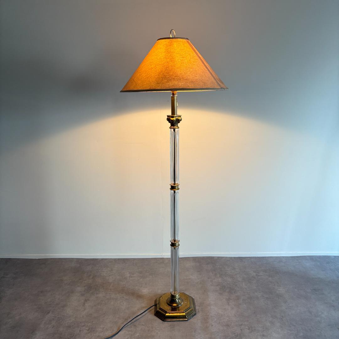 アンティーク　クリアガラス×真鍮 フロアランプ