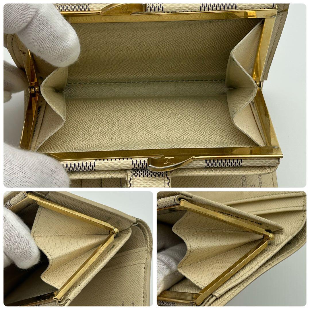 ルイ ヴィトン ポルトフォイユ ヴィエノワ ダミエ アズール がま口 二つ折財布