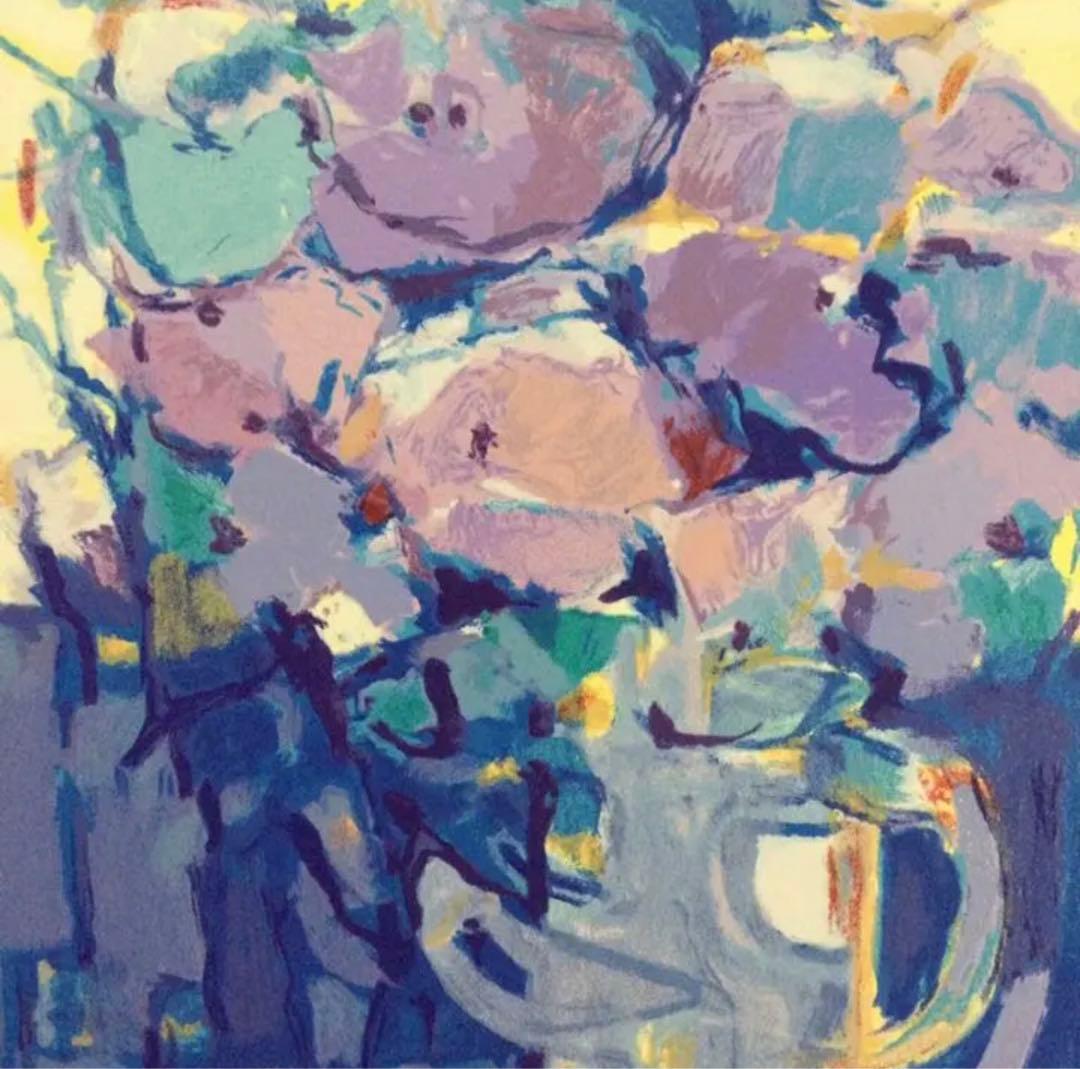 額縁.絵画.版画.高田日出子.五月の風.花.美術品.インテリア.雑貨.新品未使用