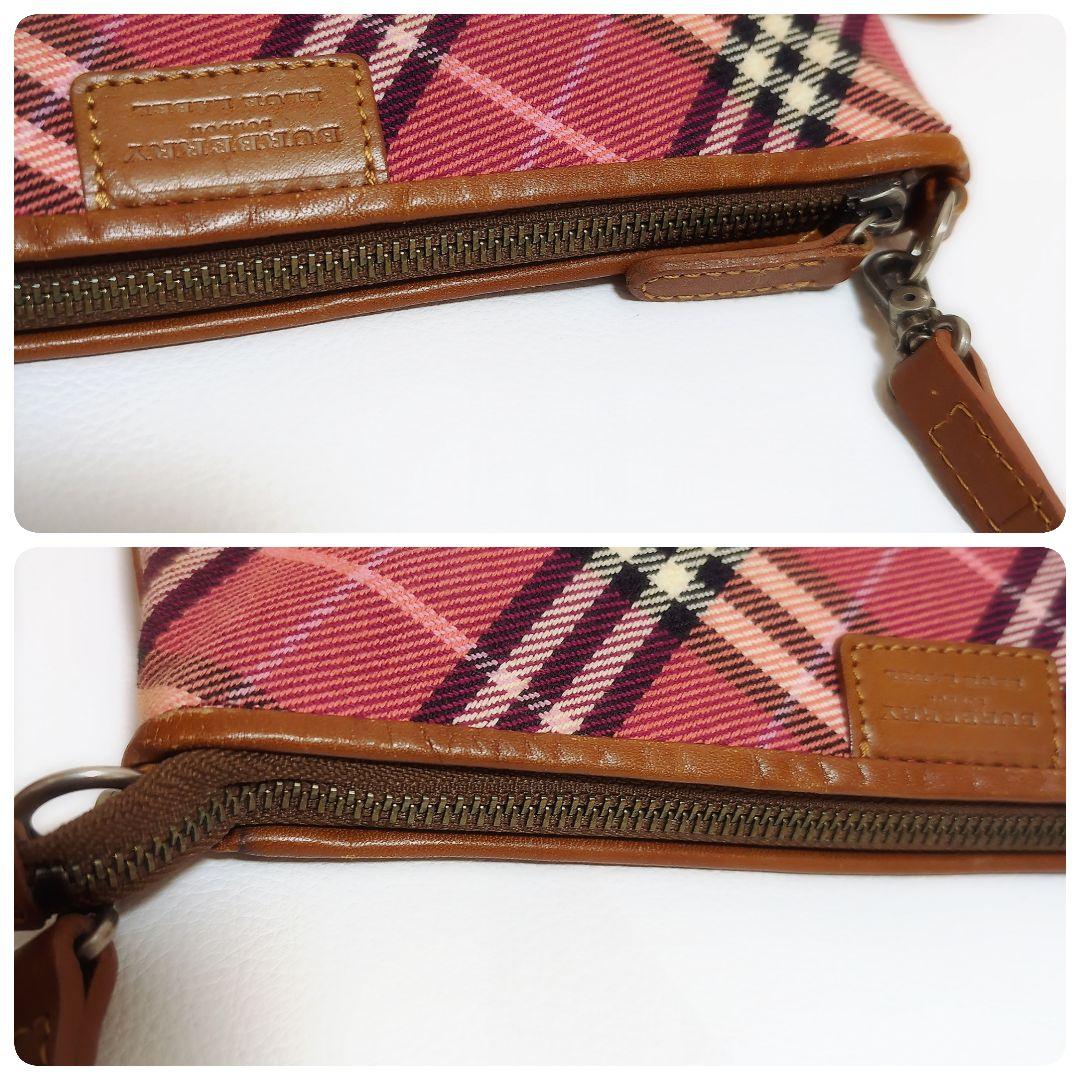 バーバリーブルーレーベル　レッド　2WAY　ショルダーバッグ　ノバチェック