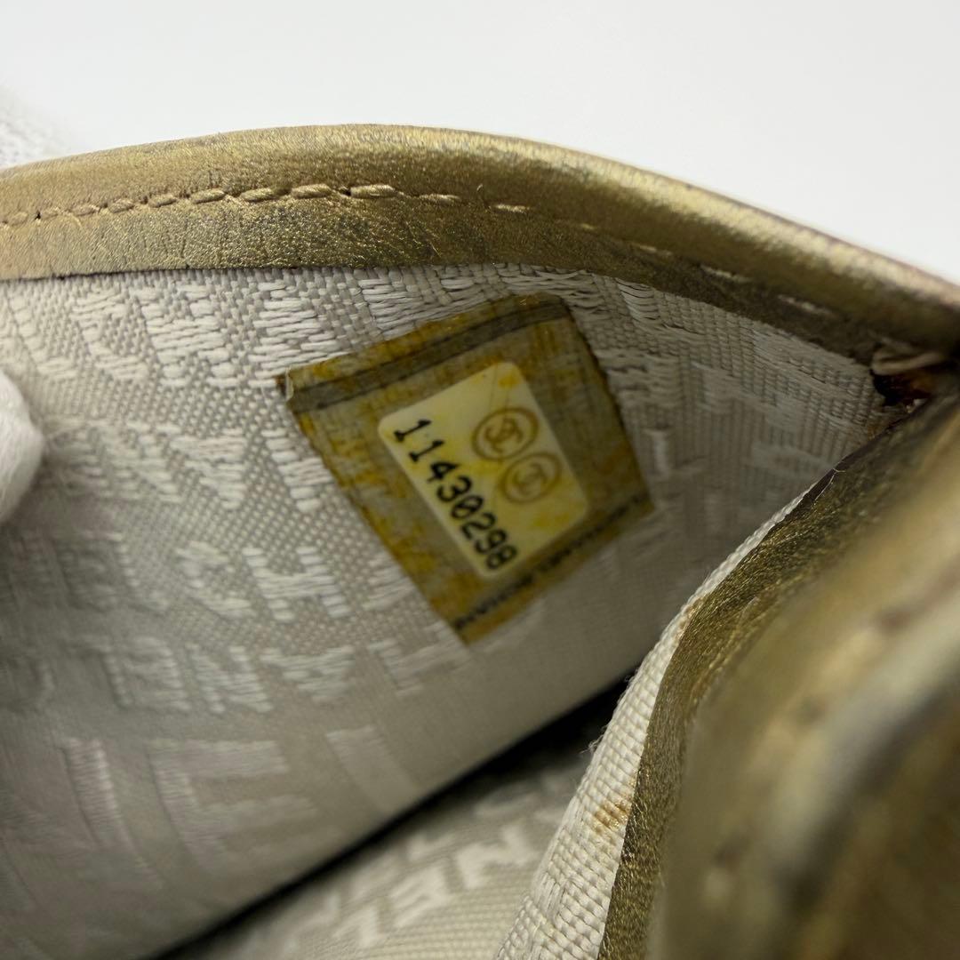 CHANEL シャネル カンボンライン 二つ折り長財布 ゴールド