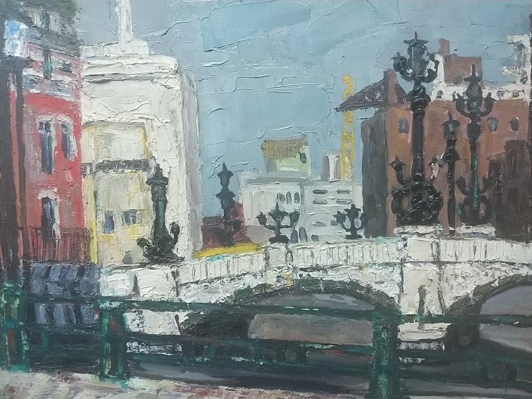 「日本橋」'63 P10 油絵 絵画