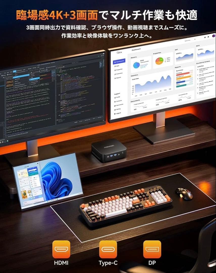 ACEMAGIC ミニpc ryzen 5 7430U 16GB 512GB