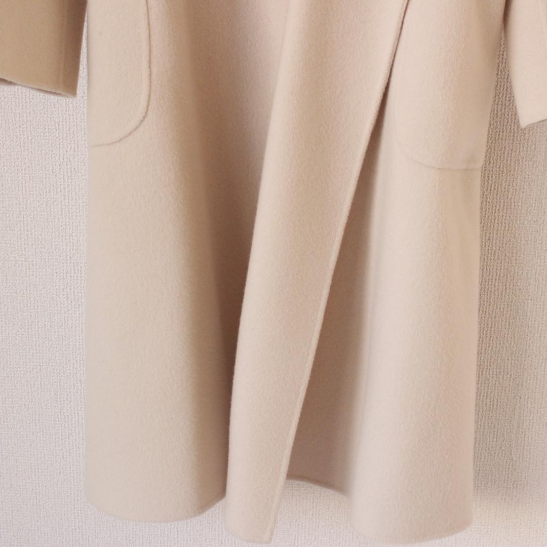 ANAYI リバーシャルムフードコート Mサイズ アイボリー ベルトリボン