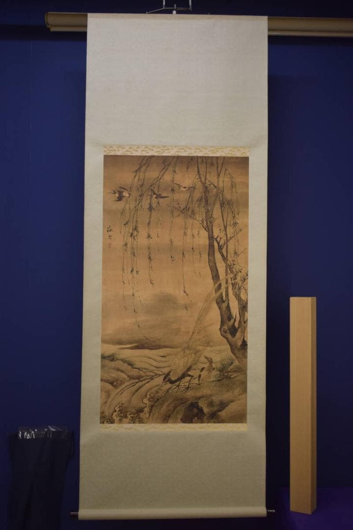 複製/海雲/雉に燕図/中国画/工芸/布袋屋掛軸HI-874