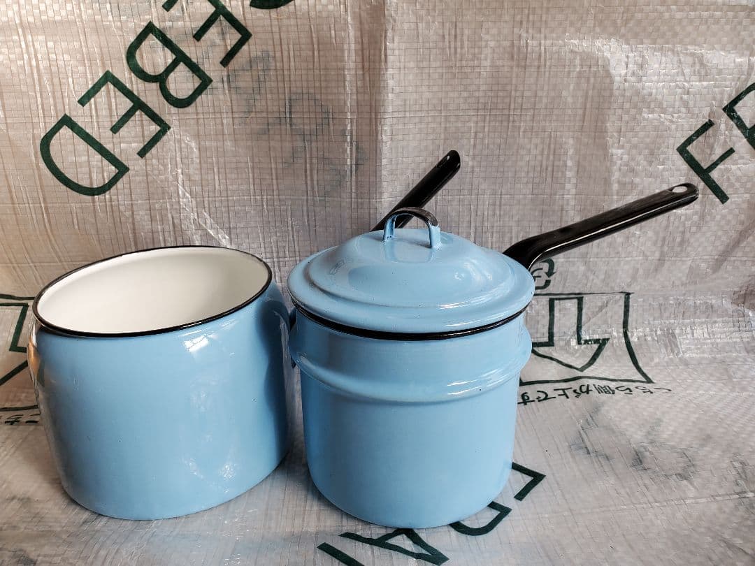 チェコスロバキア　ホーロー　ダブルボイラー