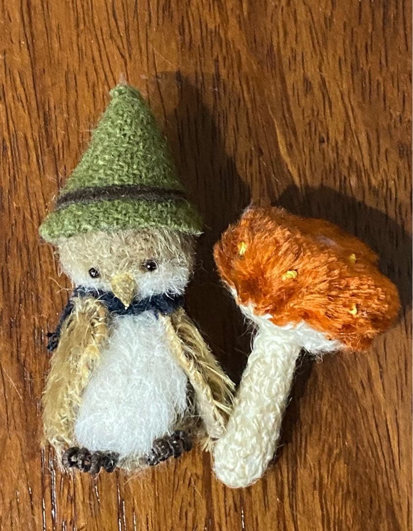 moriのえほん様　ふくろうとキノコのセット ミニチュア　ぬいぐるみ