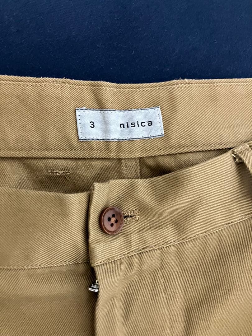 nisica ベージュ チノパン ワイドシルエット