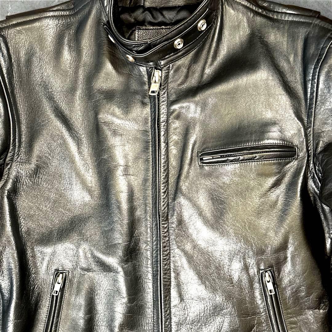 希少 American nostalgia レザージャケット 本革 シングル 黒