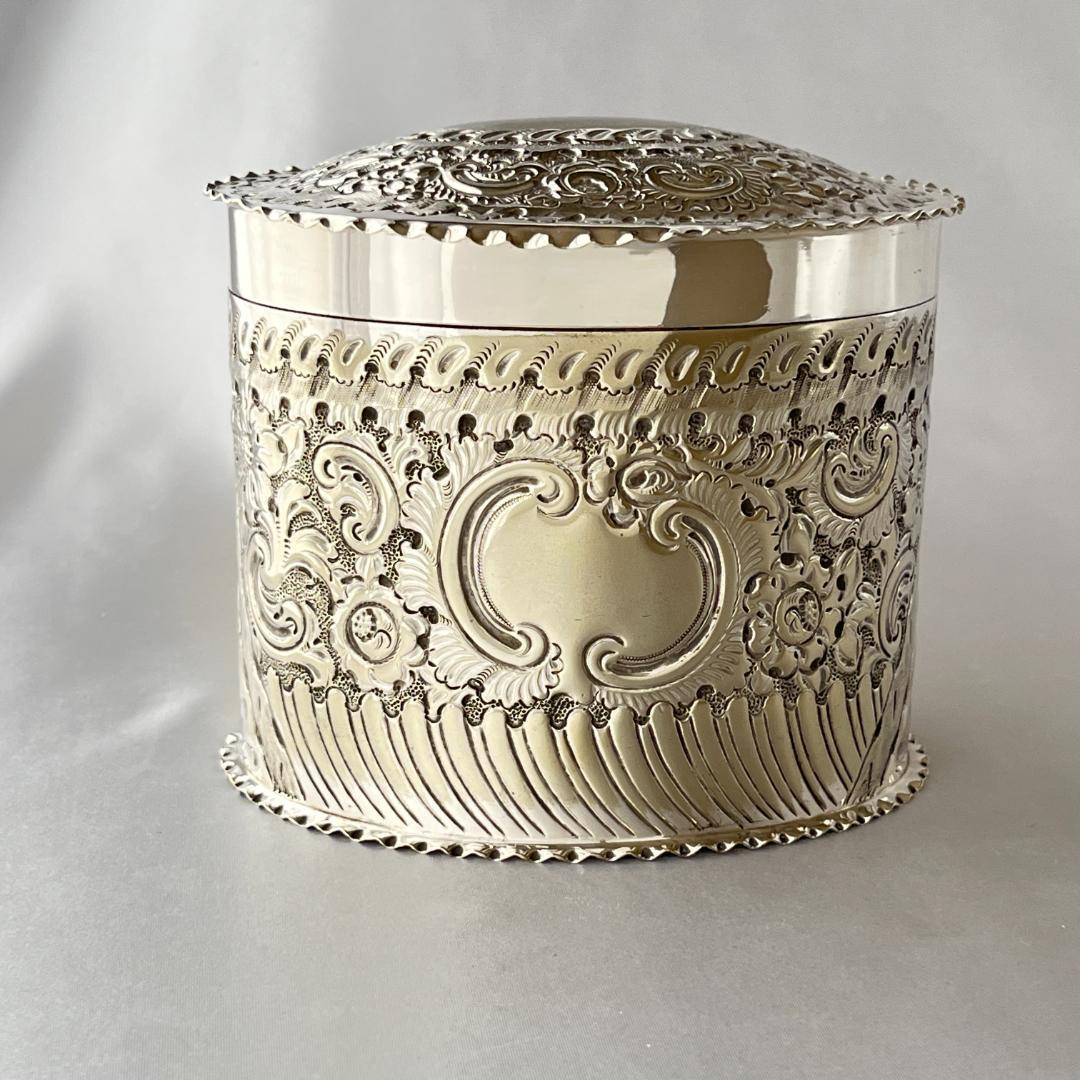 【Atkin Bros】ビクトリアン ティーキャディ 【シルバープレート】