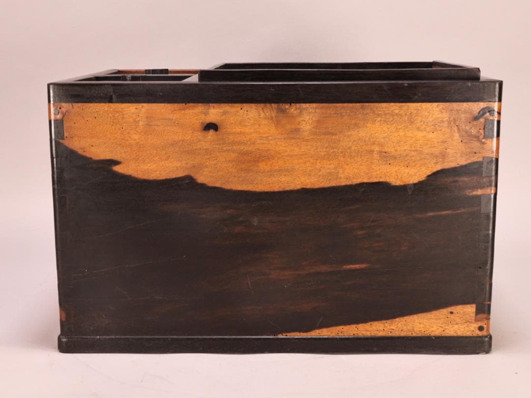 BK263　時代家具　黒柿製　豆火鉢　関東火鉢　手炙り　茶道具