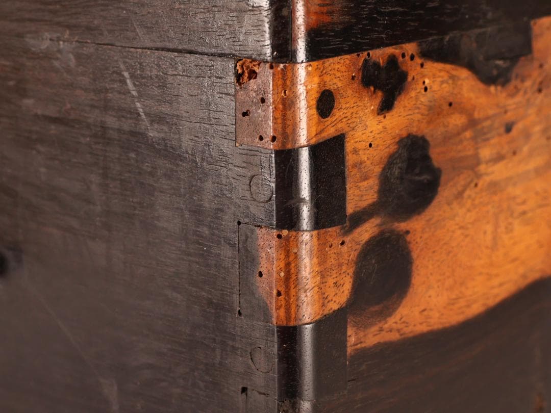 BK263　時代家具　黒柿製　豆火鉢　関東火鉢　手炙り　茶道具