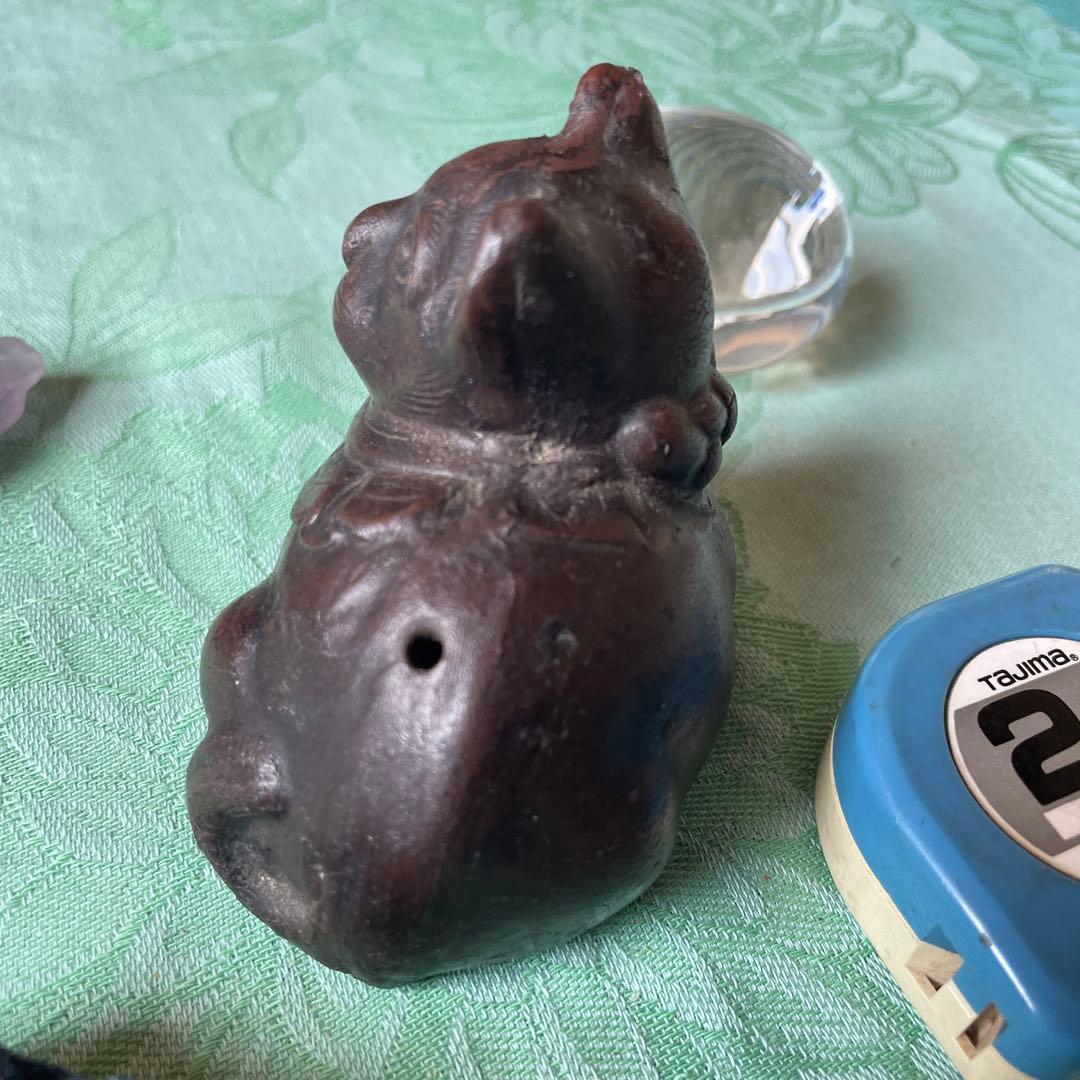 江戸時代　銅鋳造　猫水滴（ねこすいてき）