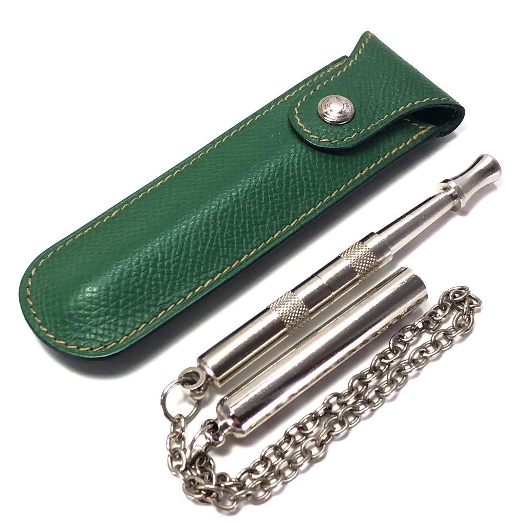 【美品】エルメス／犬笛 レザーケース ＆ ホイッスル