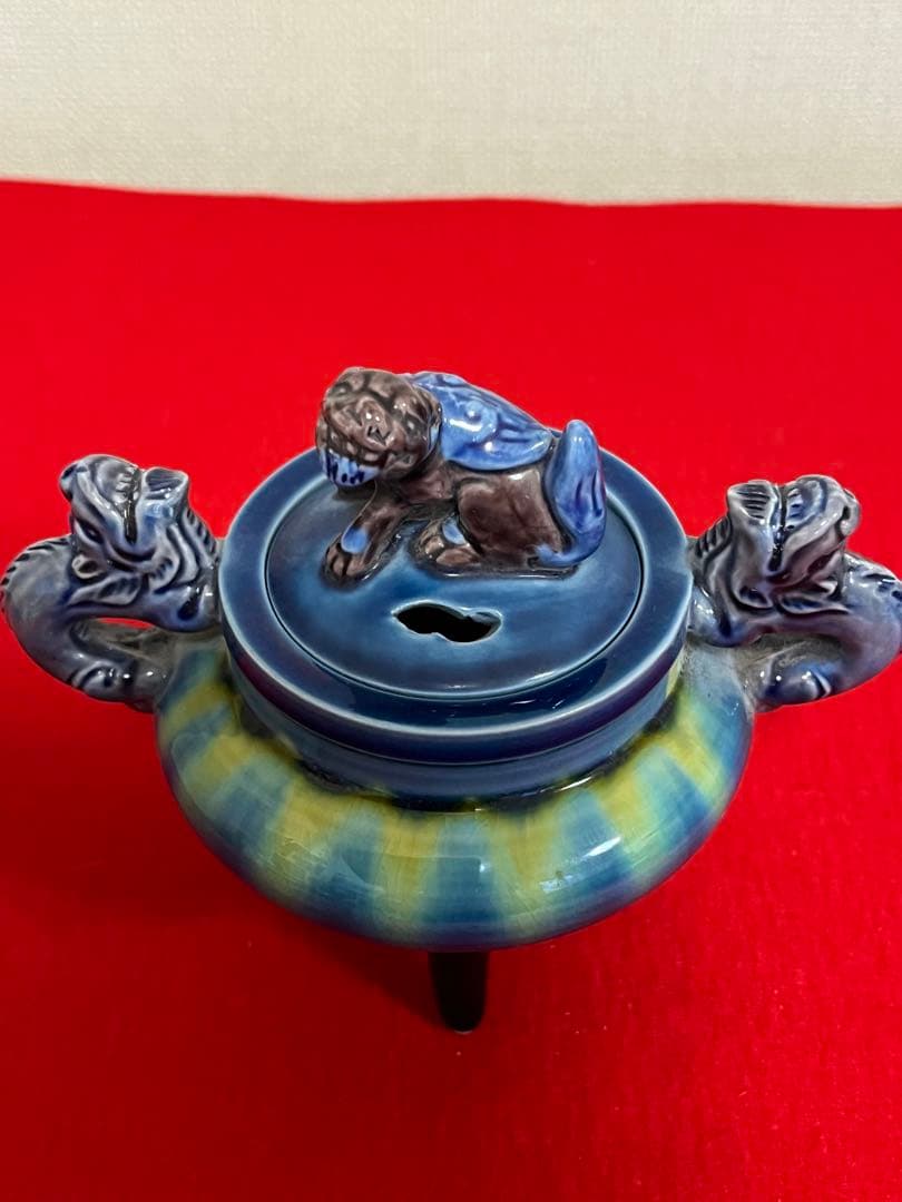 人間国宝 柳雨軒 三代 徳田八十吉(正彦銘) 彩釉 香炉 管理T174