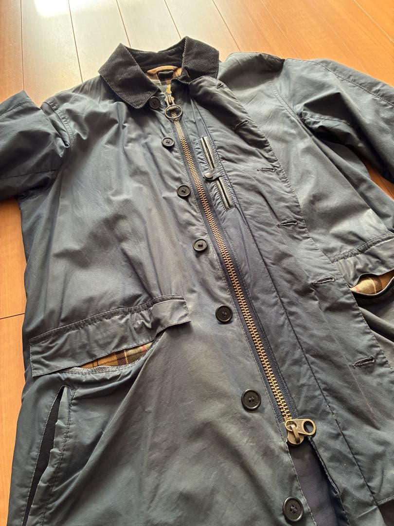 Barbour バブアー　SL BURGHLEY オイルドコート　36 ネイビー